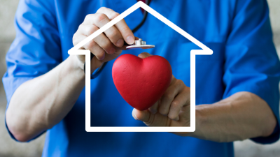 photo of a heart in a house representing home health